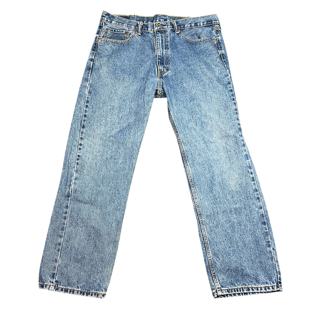 Levis 505 Men's 38x30 Regular Fit Jeans Medium Wash Blue Straight Leg Denim